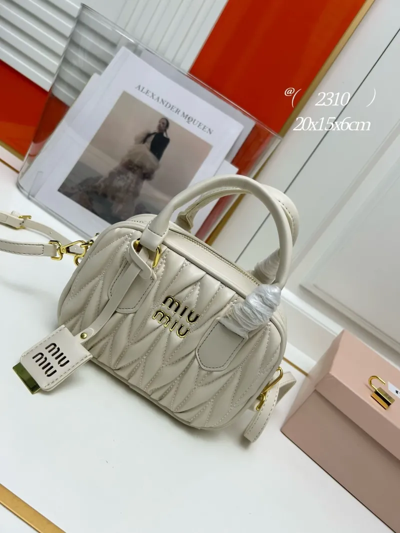 Miu Miu Cream Top Handle Crossbody Bag 2310