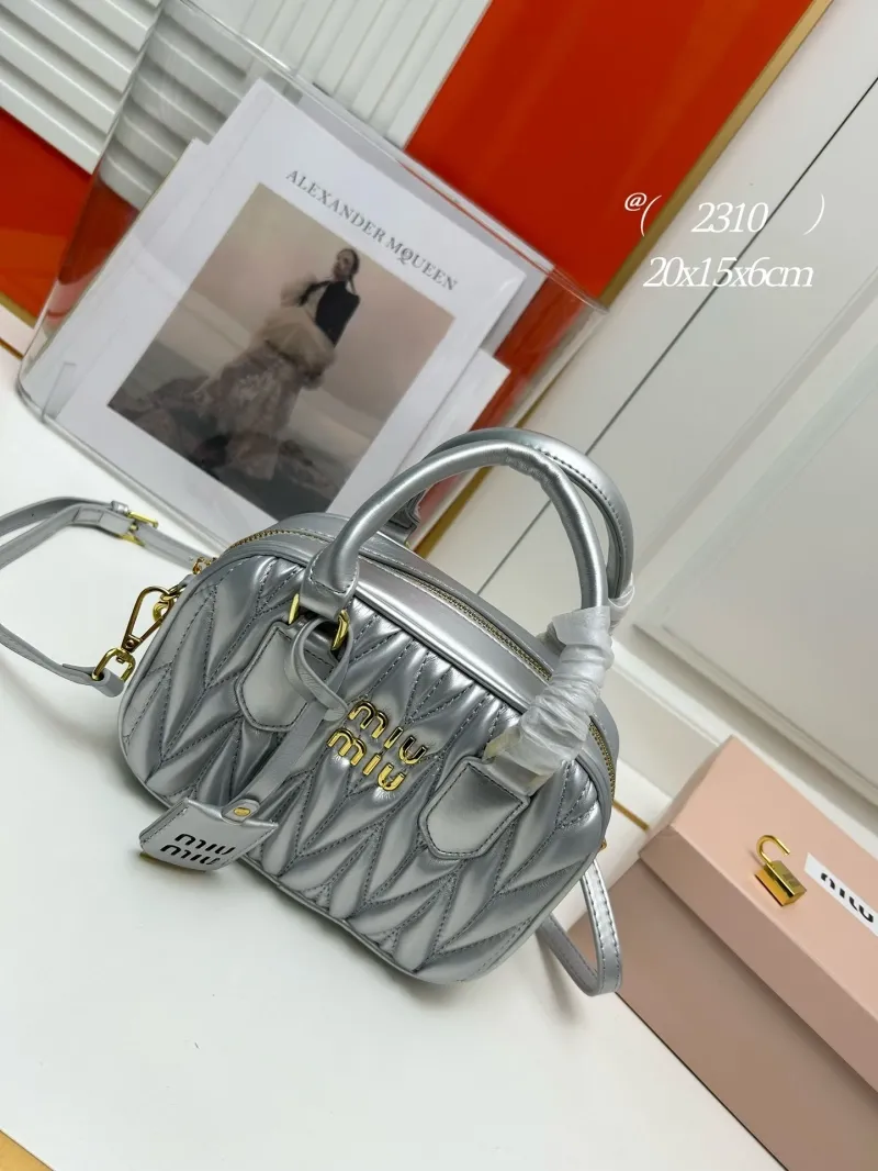 Miu Miu Silver Top Handle Crossbody Bag 2310
