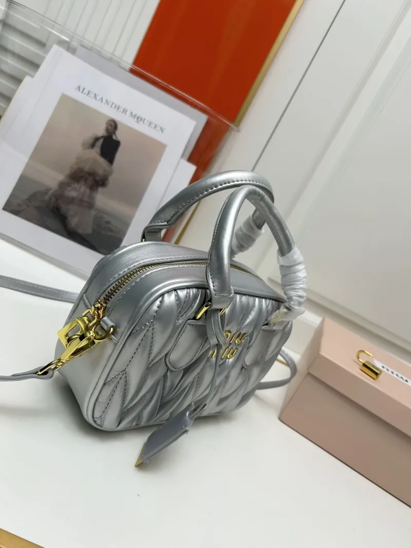 Miu Miu Silver Top Handle Crossbody Bag 2310 - Image 3
