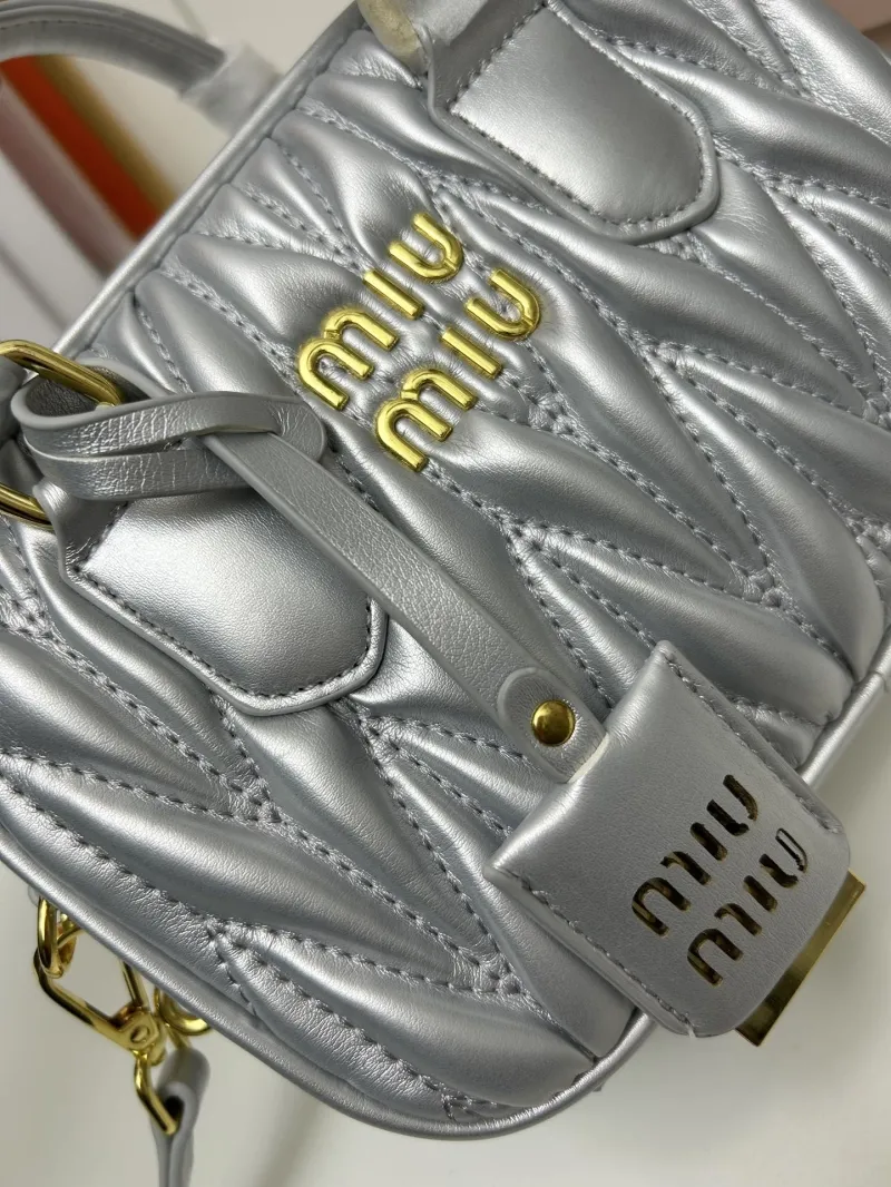 Miu Miu Silver Top Handle Crossbody Bag 2310 - Image 4