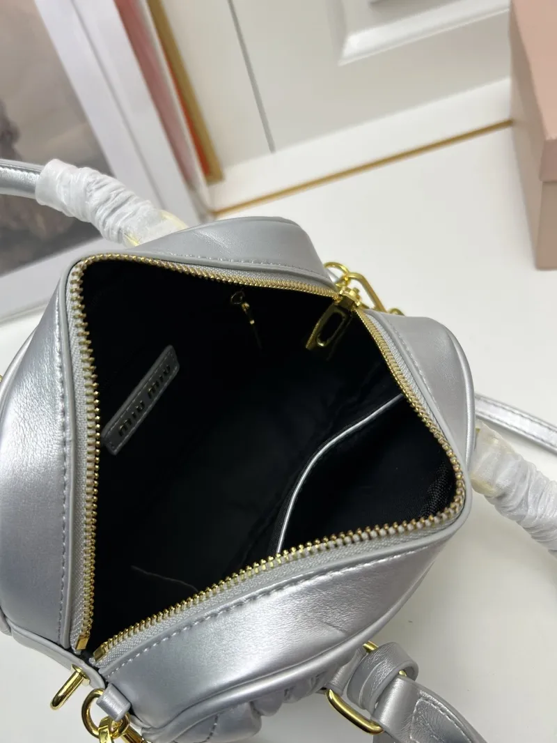 Miu Miu Silver Top Handle Crossbody Bag 2310 - Image 7