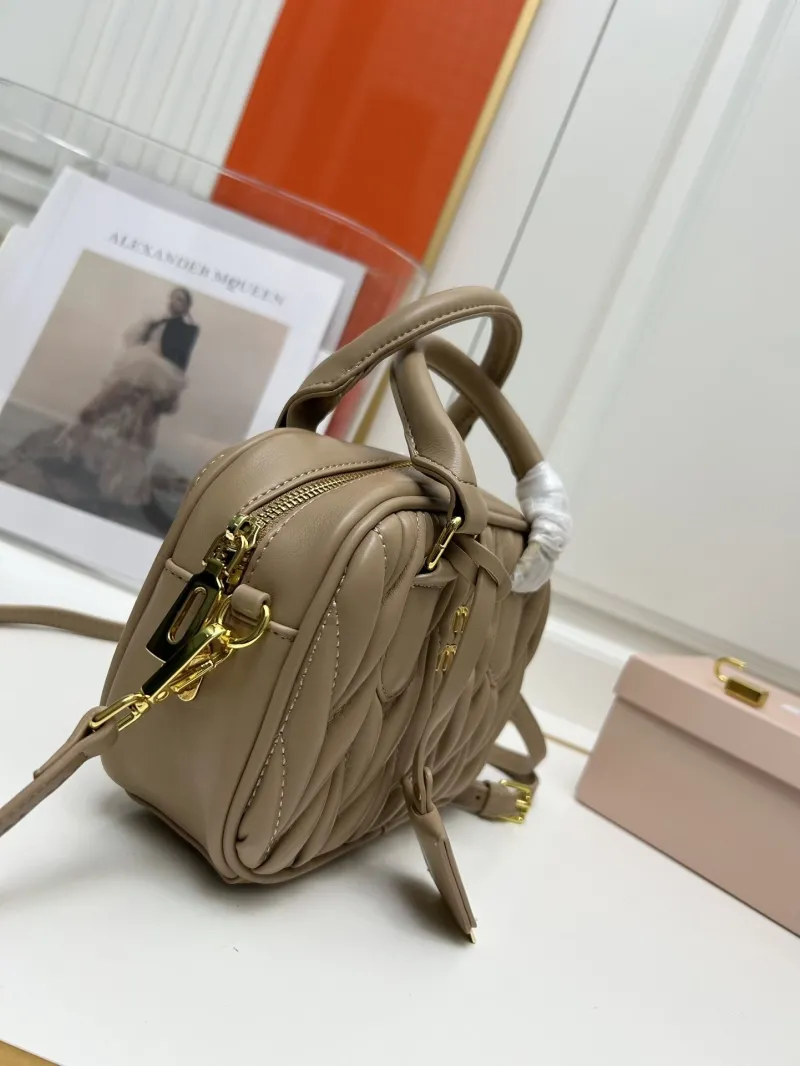 MIU MIU 2310 Beige Top Handle Crossbody Bag - Image 3