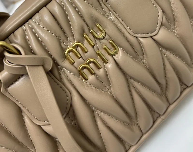 MIU MIU 2310 Beige Top Handle Crossbody Bag - Image 4