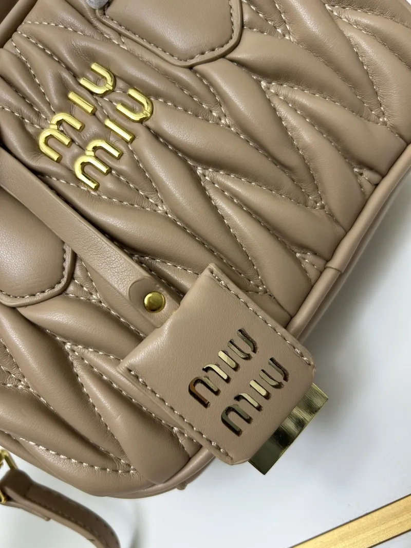 MIU MIU 2310 Beige Top Handle Crossbody Bag - Image 5