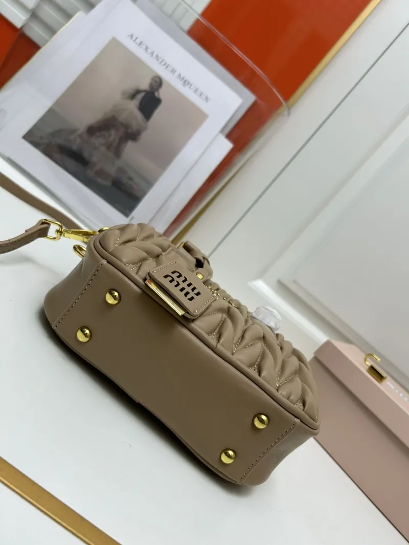 MIU MIU 2310 Beige Top Handle Crossbody Bag - Image 6