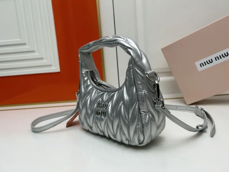 Miu Miu Silver Top Handle Crossbody Bag 2178 - Image 3