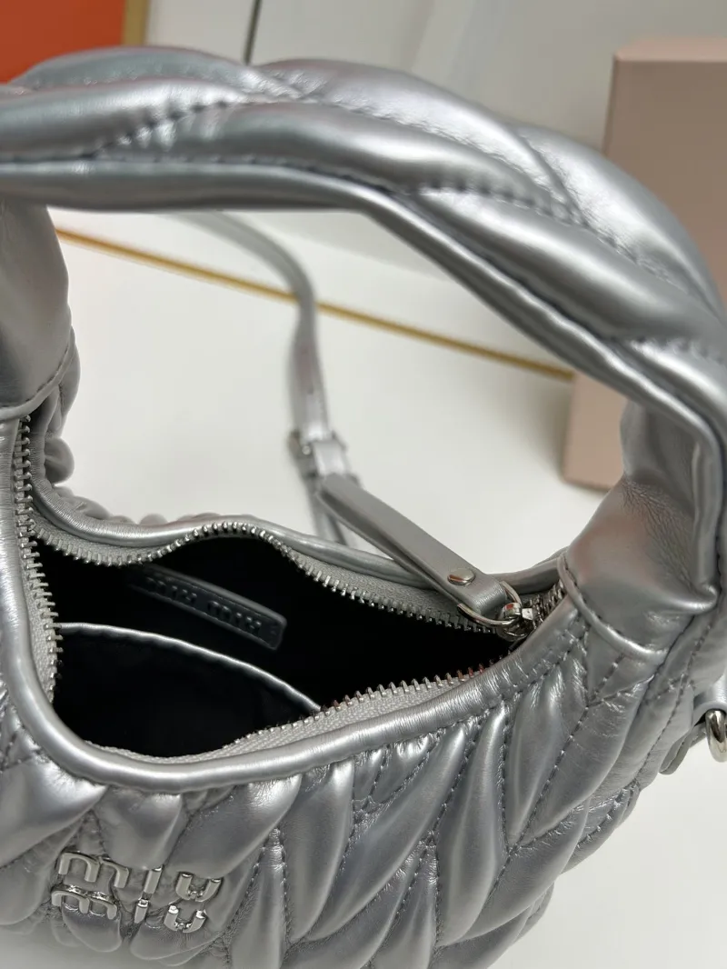 Miu Miu Silver Top Handle Crossbody Bag 2178 - Image 8
