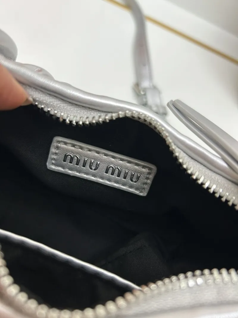 Miu Miu Silver Top Handle Crossbody Bag 2178 - Image 9