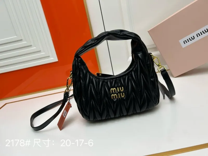 MIU MIU Black Top Handle Crossbody Bag 2178 Size 20-17-6