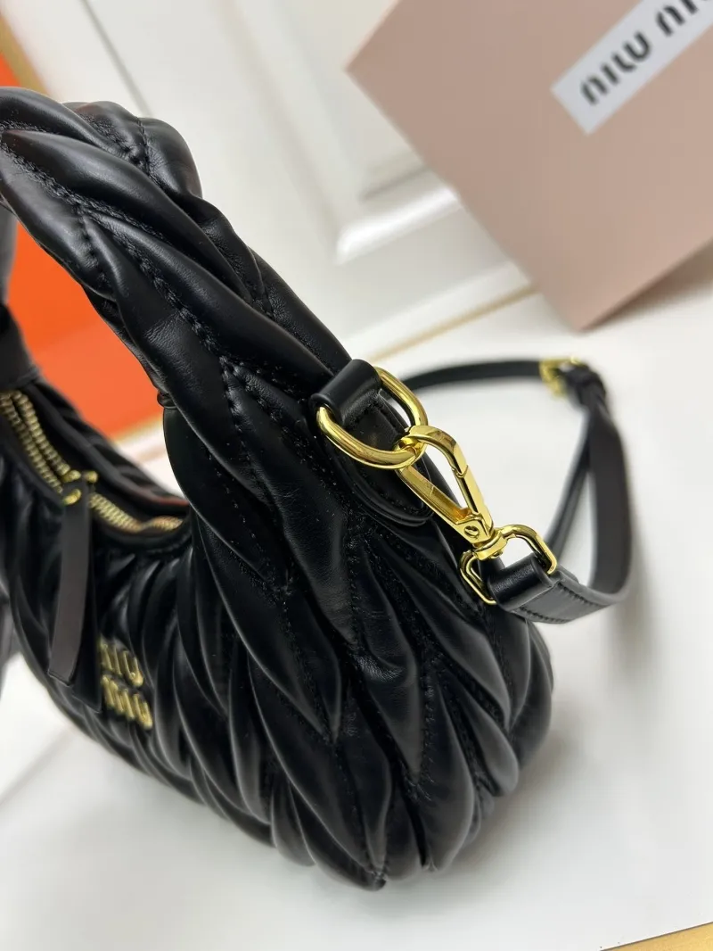 MIU MIU Black Top Handle Crossbody Bag 2178 Size 20-17-6 - Image 5