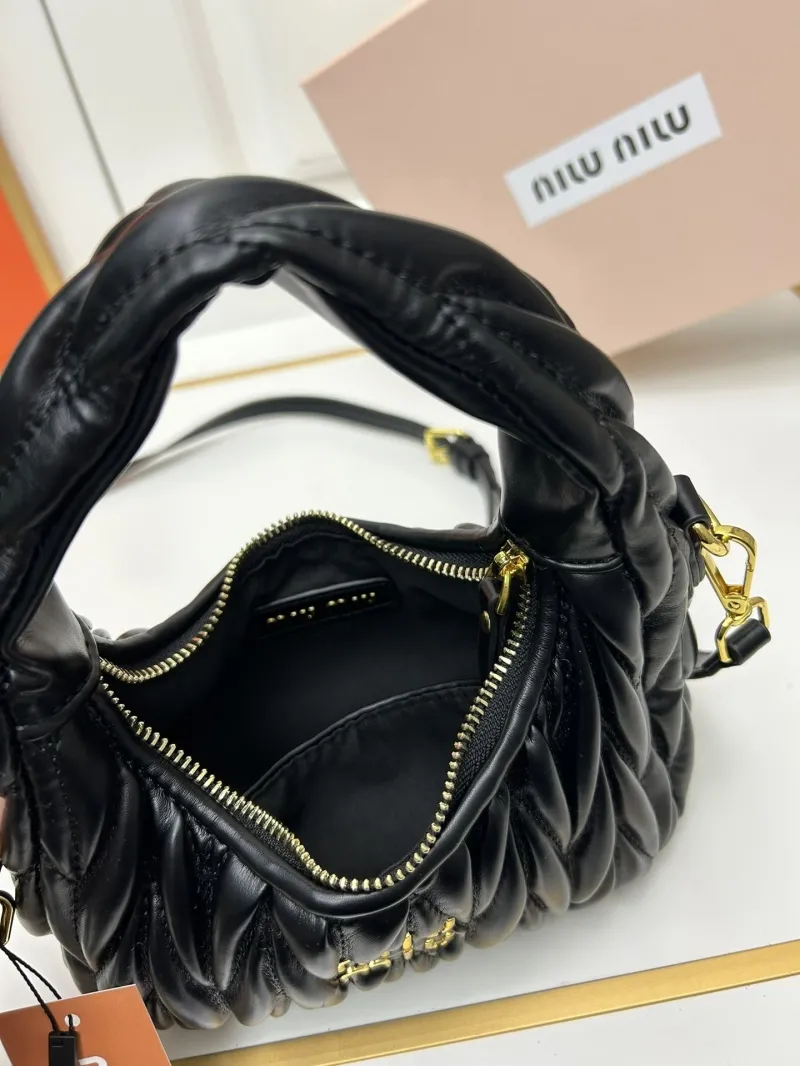 MIU MIU Black Top Handle Crossbody Bag 2178 Size 20-17-6 - Image 8