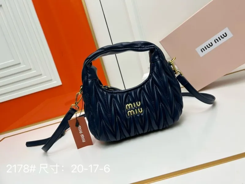 Miu Miu Navy Blue Top Handle Crossbody Bag 2178