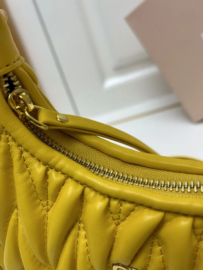 Miu Miu Yellow Quilted Top Handle Crossbody Bag 2178 - Image 7