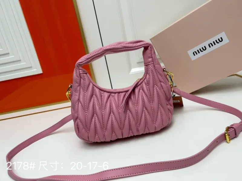 Alternative view of Miu Miu Pink Quilted Top Handle Crossbody Bag 2178