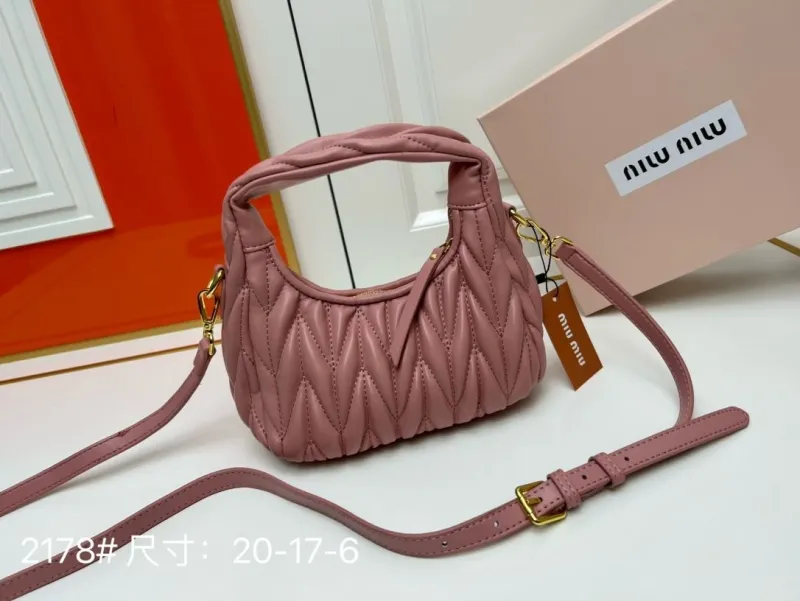 Alternative view of Miu Miu Pink Quilted Top Handle Crossbody Bag