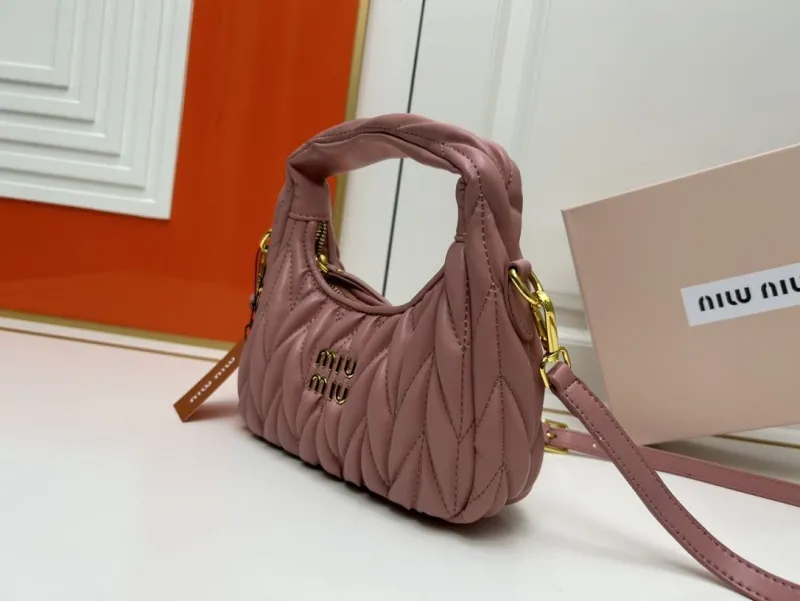 Miu Miu Pink Quilted Top Handle Crossbody Bag - Image 3