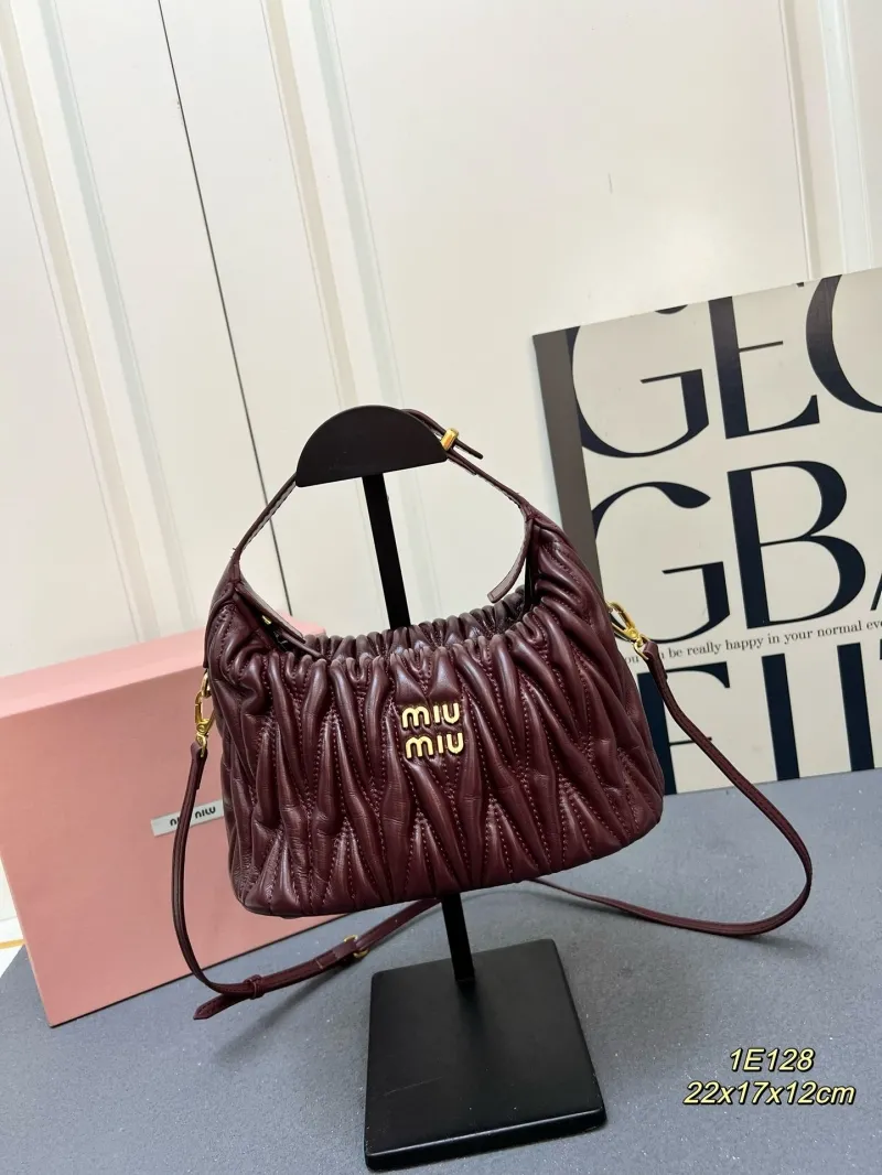 Miu Miu Burgundy Top Handle Crossbody Bag 1E128