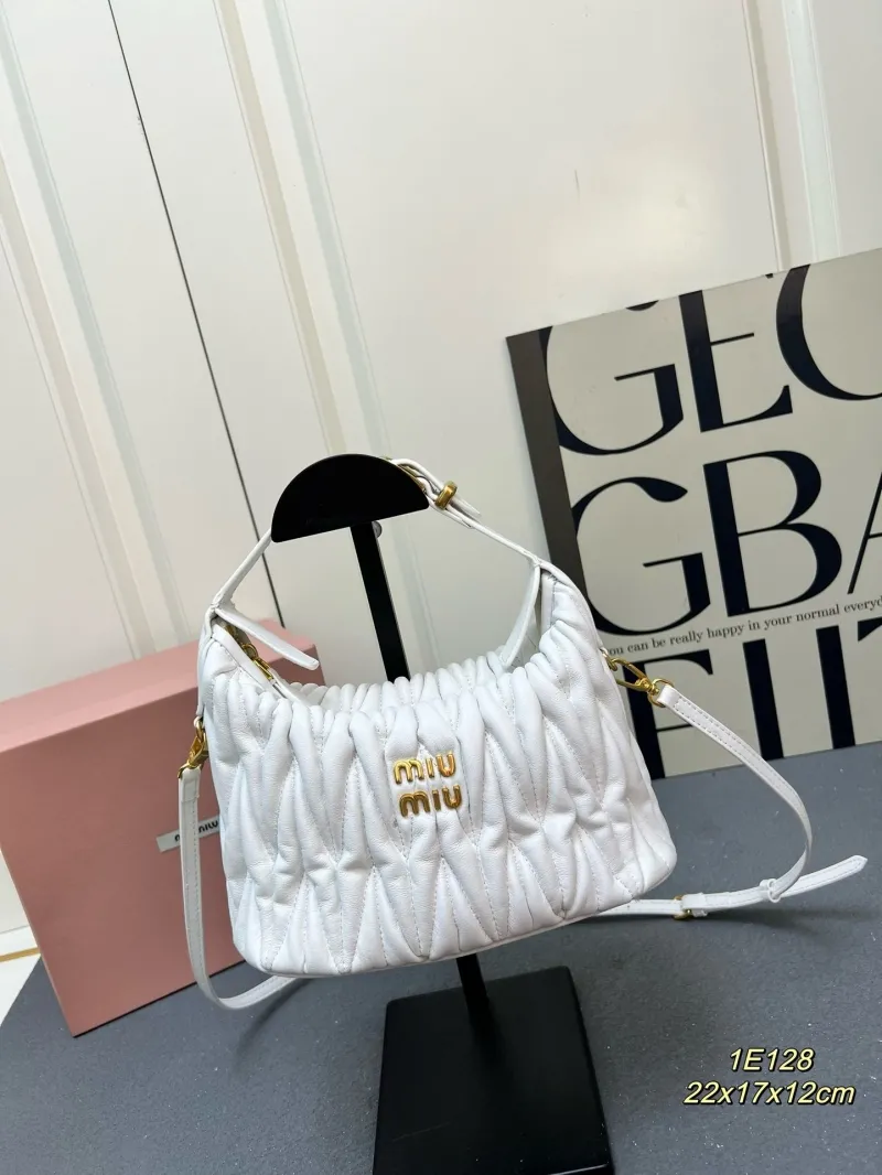 Miu Miu White Top Handle Crossbody Bag 1E128