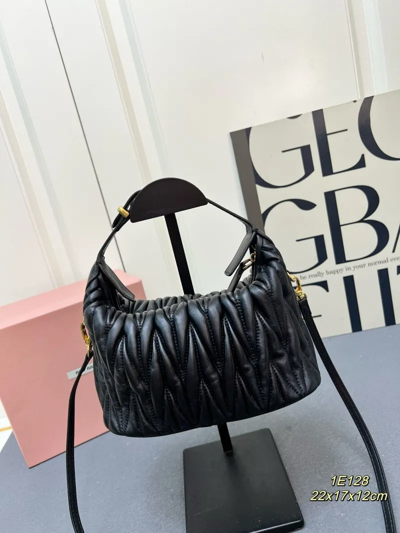 Alternative view of Miu Miu Black Matelassé Top Handle Crossbody Bag 1E128