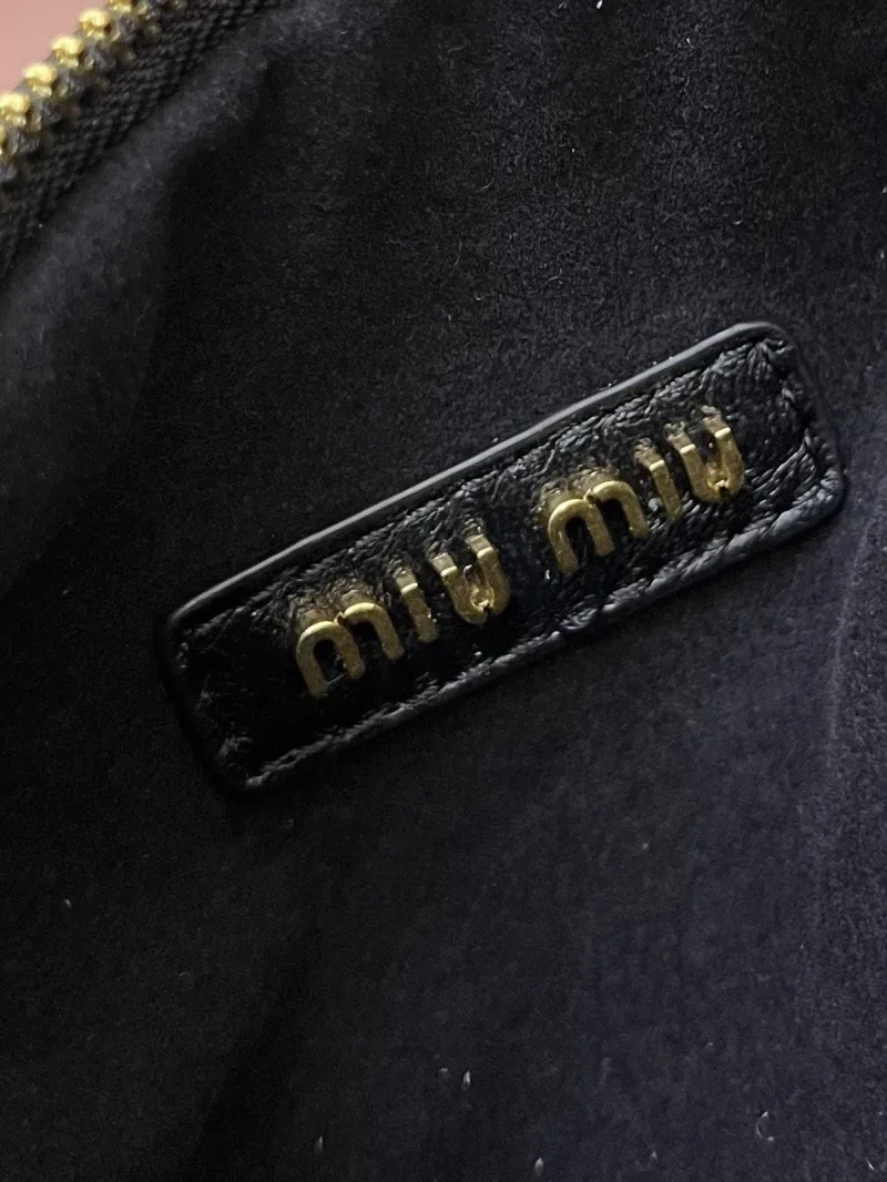 Miu Miu Black Matelassé Top Handle Crossbody Bag 1E128 - Image 9