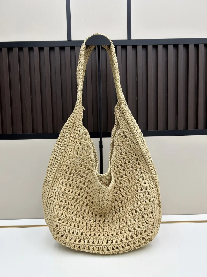 Alternative view of MIU MIU Beige Straw Hobo Bag