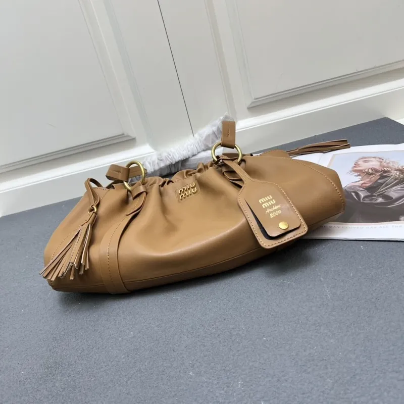 Alternative view of Miu Miu Brown Leather Top Handle Bag 5BG306