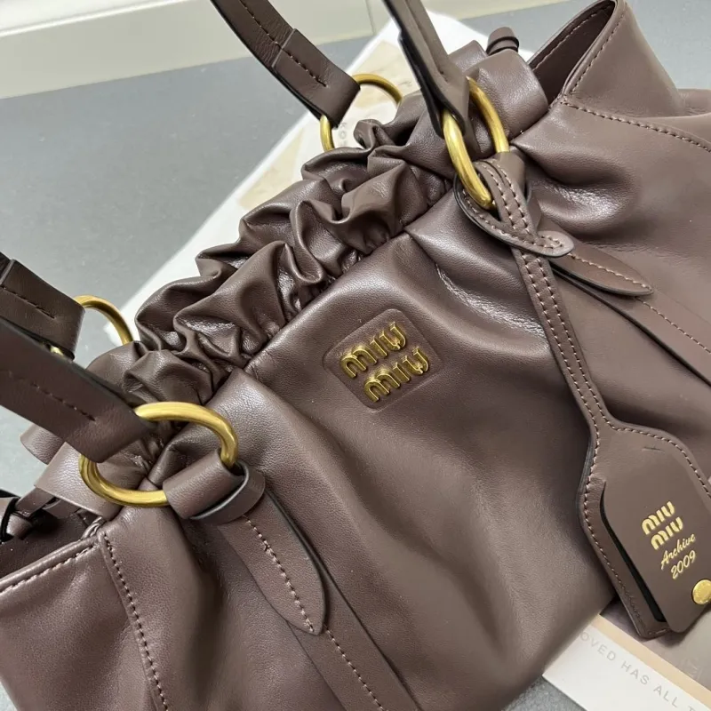 Miu Miu 5BG306 Brown Leather Shoulder Bag - Image 3