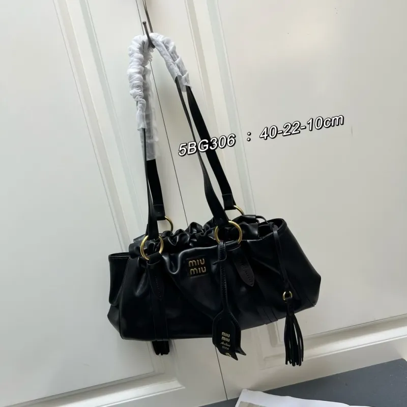 MIU MIU Black Leather Top Handle Bag 5BG306