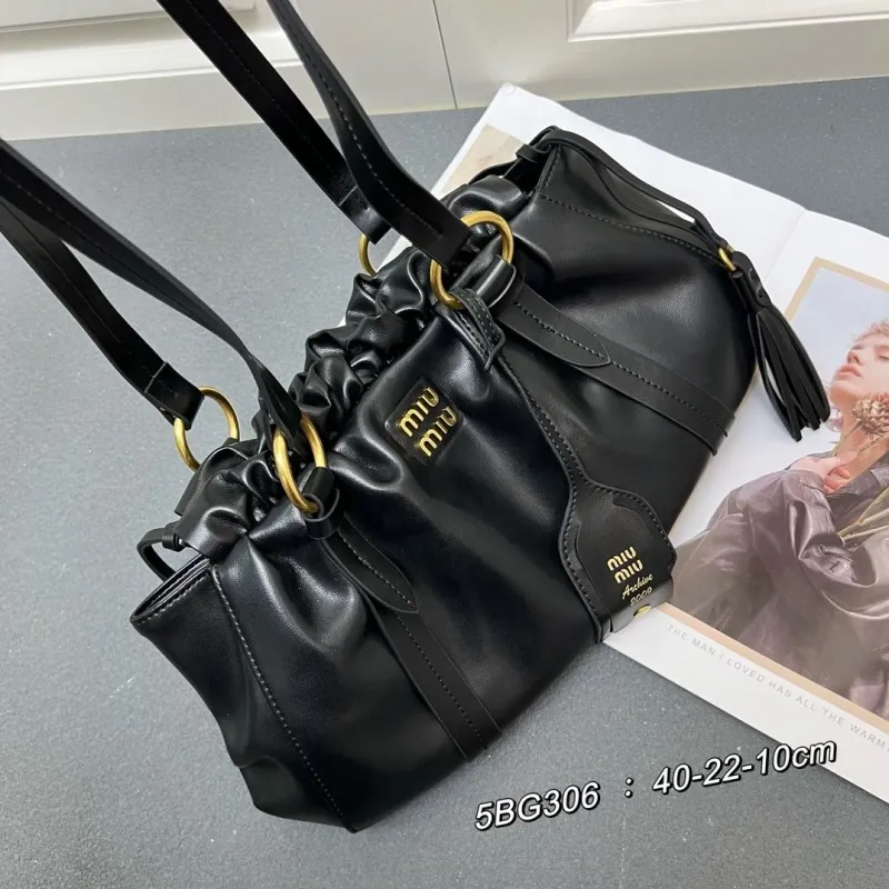 Alternative view of MIU MIU Black Leather Top Handle Bag 5BG306