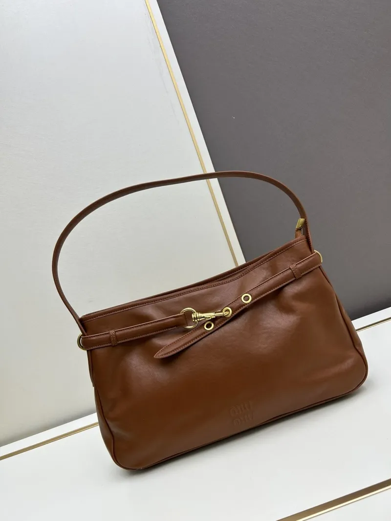 MIU MIU Brown Leather Top Handle Shoulder Bag