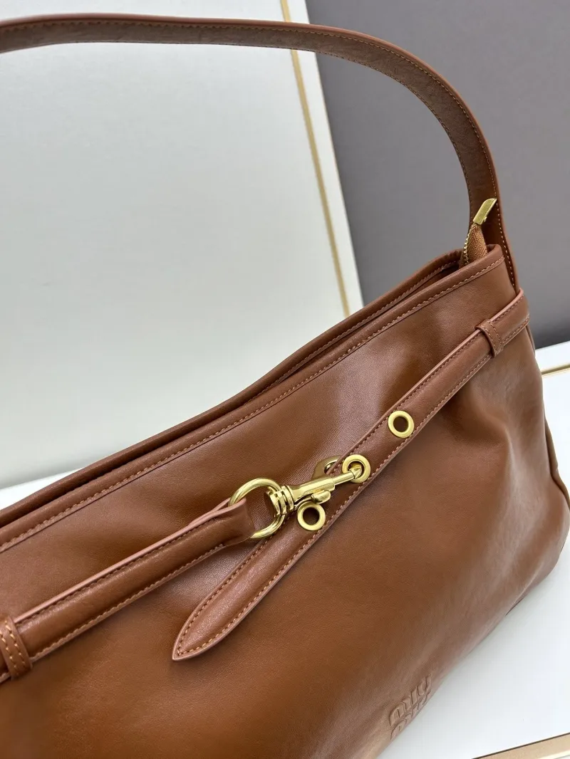 MIU MIU Brown Leather Top Handle Shoulder Bag - Image 5