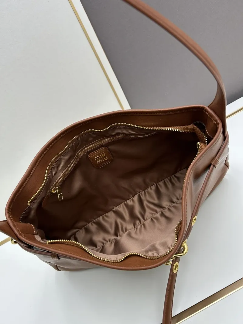 MIU MIU Brown Leather Top Handle Shoulder Bag - Image 7