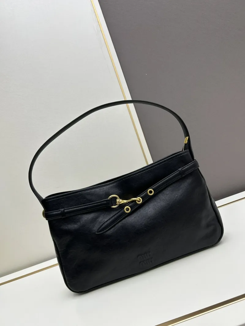 MIU MIU Black Leather Top Handle Bag