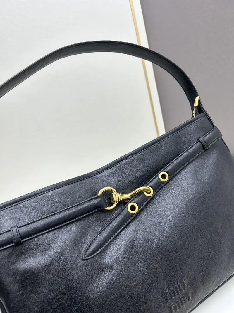 MIU MIU Black Leather Top Handle Bag - Image 5