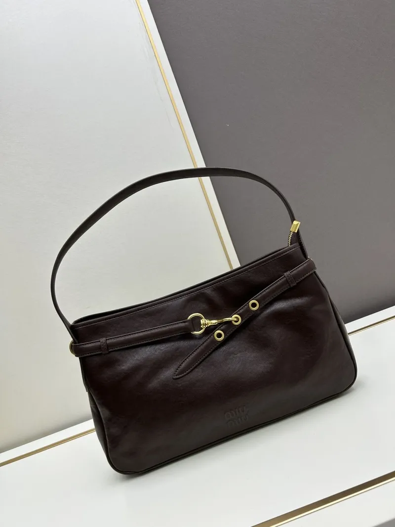 MIU MIU Dark Brown Top Handle Shoulder Bag 351
