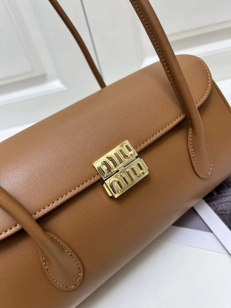 MIU MIU Brown Leather Top Handle Bag 357 - Image 4
