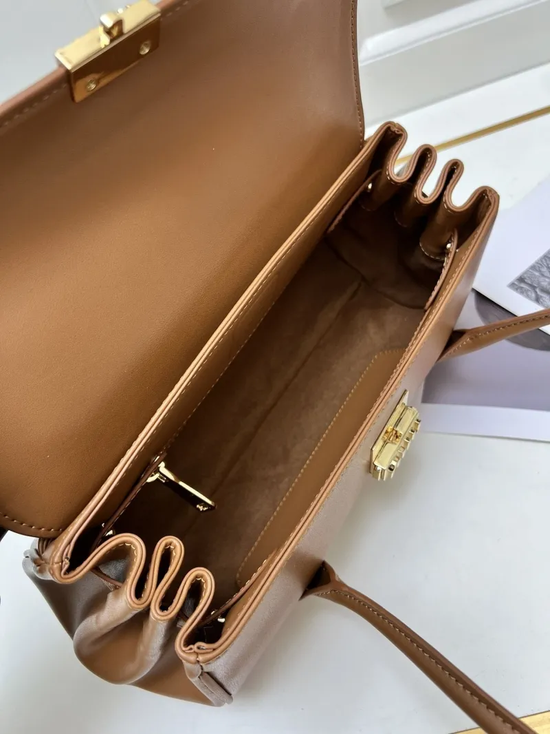 MIU MIU Brown Leather Top Handle Bag 357 - Image 6