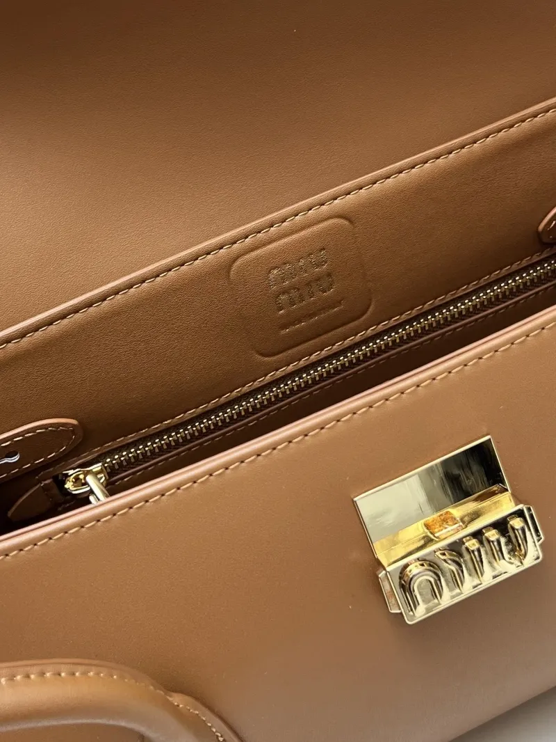 MIU MIU Brown Leather Top Handle Bag 357 - Image 7