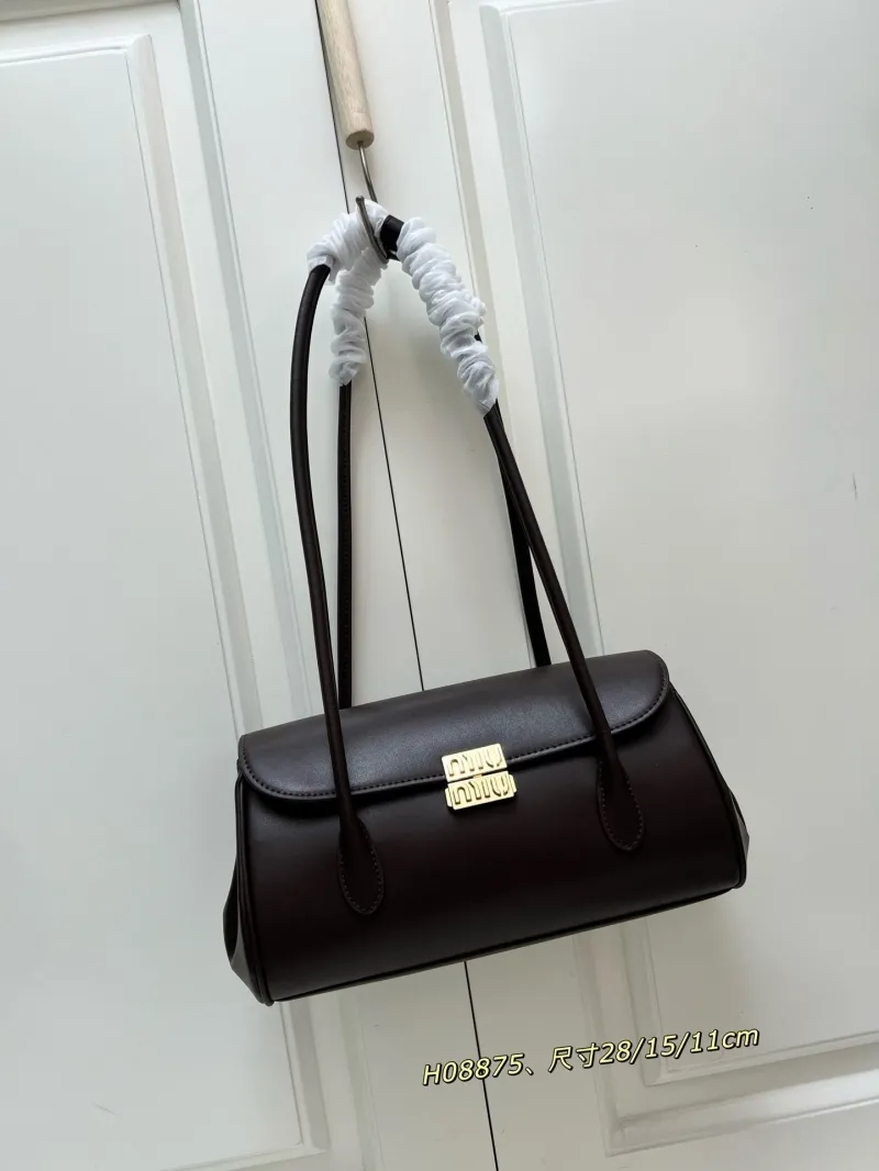 MIU MIU Dark Brown Top Handle Bag H08875 Size 28/15/11cm