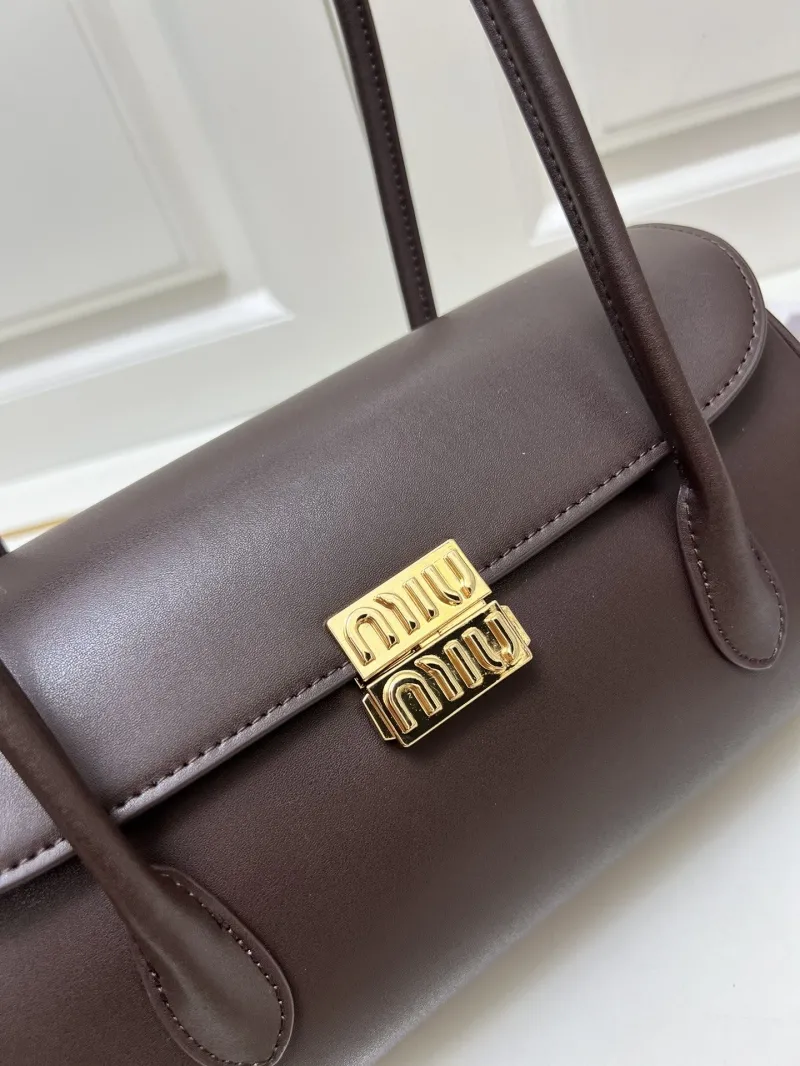 MIU MIU Dark Brown Top Handle Bag H08875 Size 28/15/11cm - Image 4