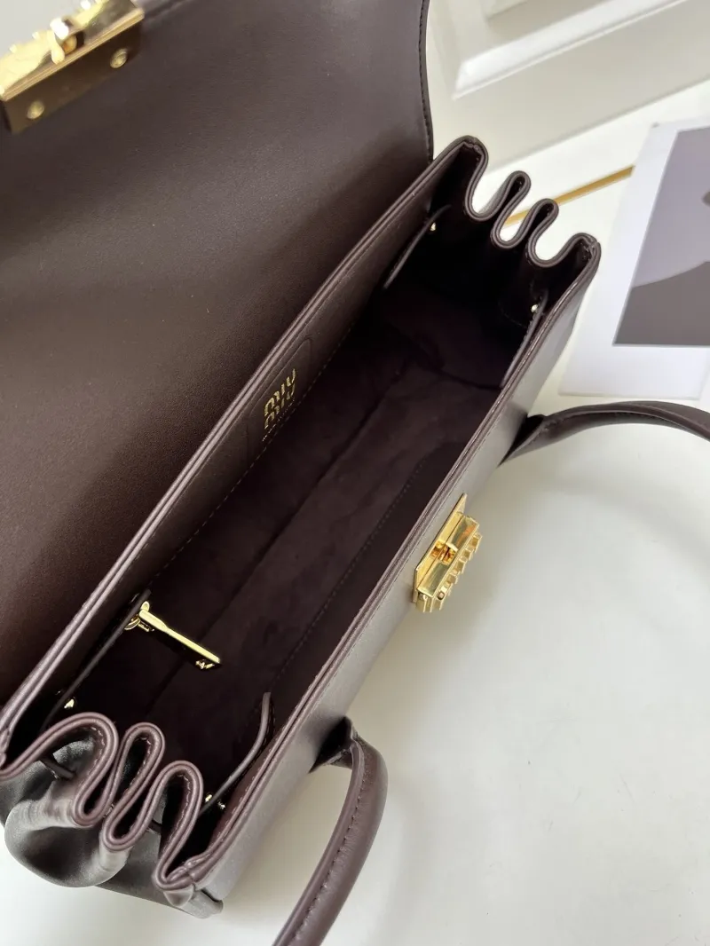 MIU MIU Dark Brown Top Handle Bag H08875 Size 28/15/11cm - Image 7