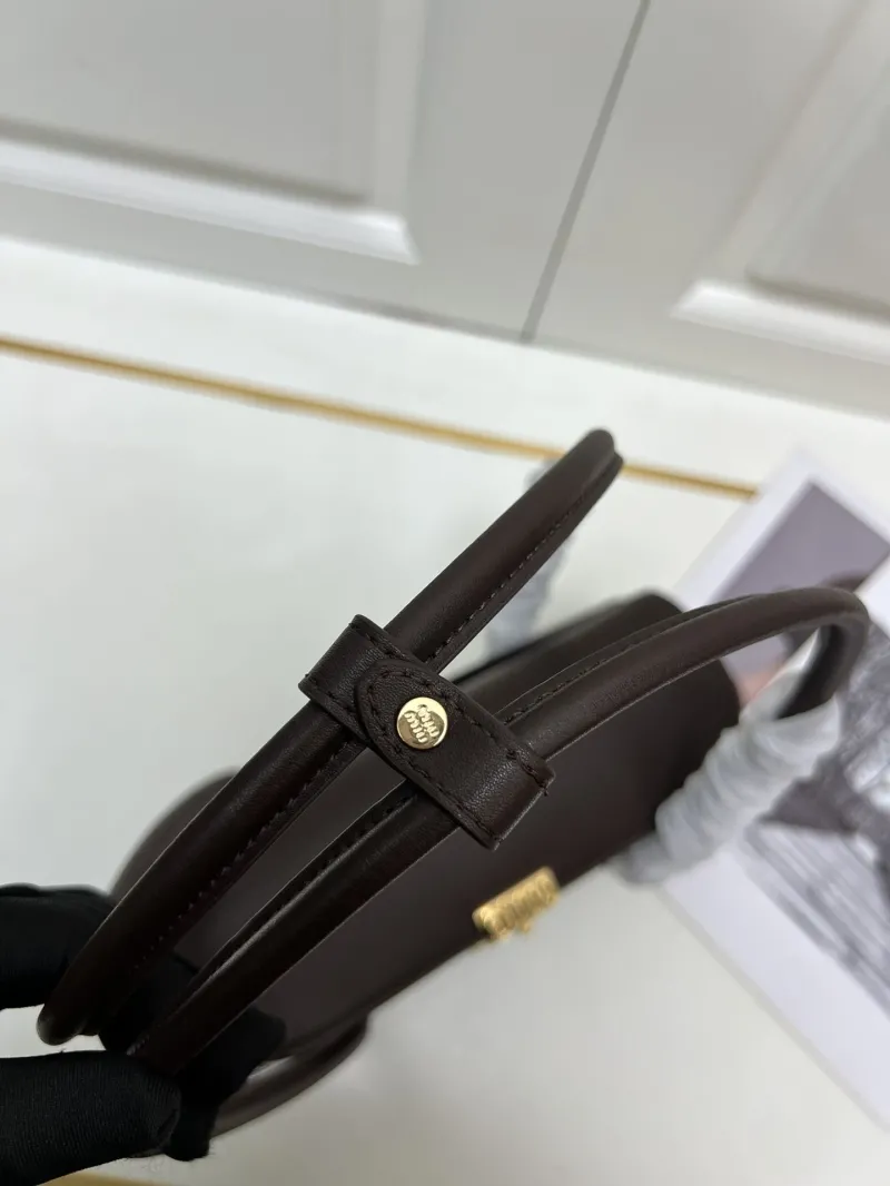 MIU MIU Dark Brown Top Handle Bag H08875 Size 28/15/11cm - Image 9
