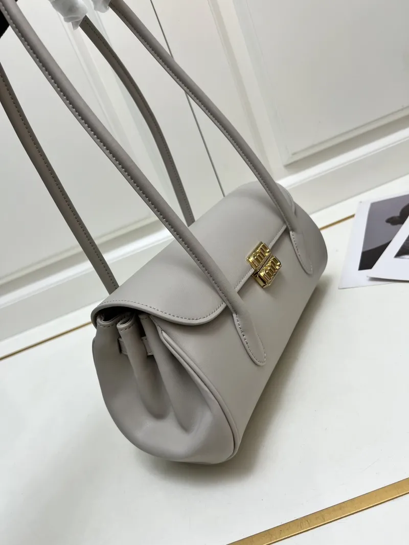 MIU MIU Gray Top Handle Shoulder Bag H08875 - Image 3
