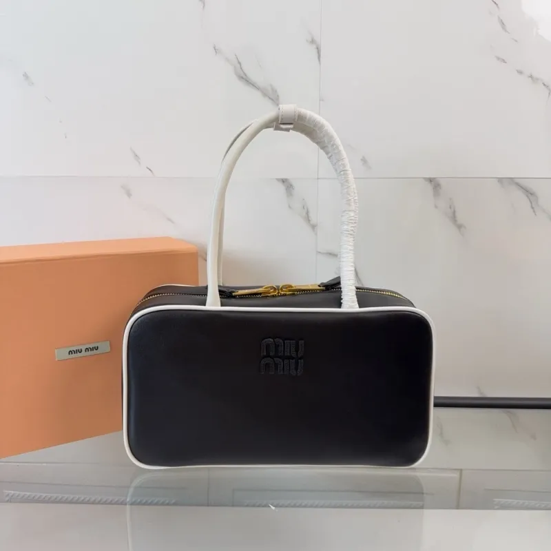 Miu Miu Black White Trim Top Handle Bag 364