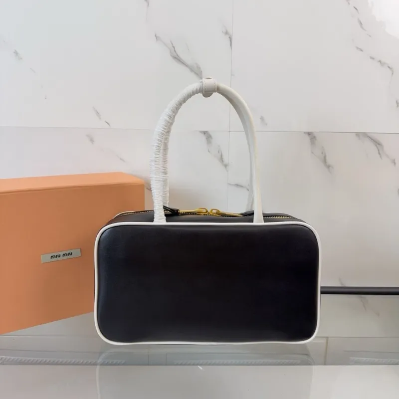 Alternative view of Miu Miu Black White Trim Top Handle Bag 364