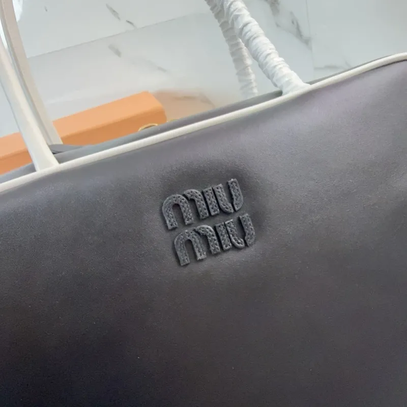 Miu Miu Black White Trim Top Handle Bag - Image 4