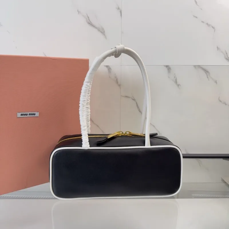 Alternative view of Miu Miu Black White Top Handle Bag