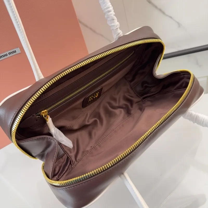 Miu Miu Brown White Top Handle Bag - Image 7