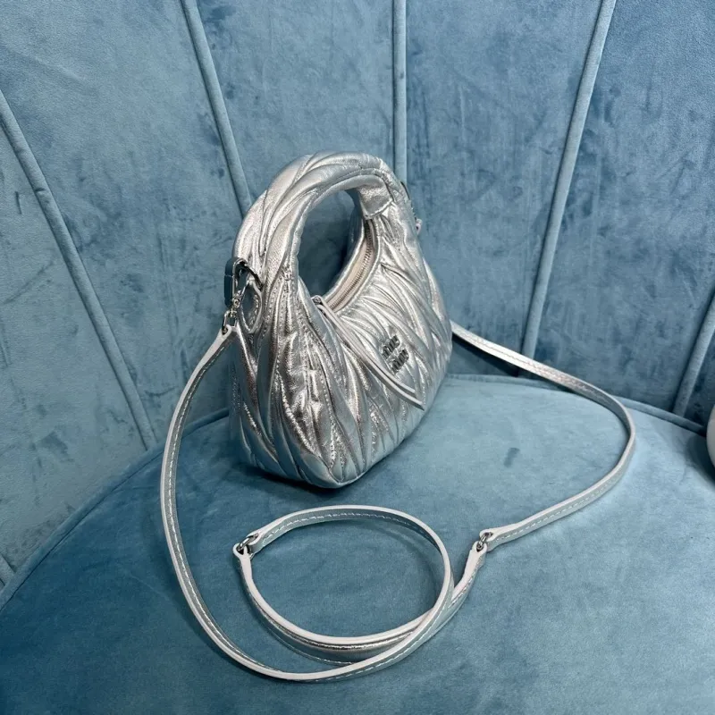 MIU MIU Silver Mini Top Handle Crossbody Bag 373 - Image 3