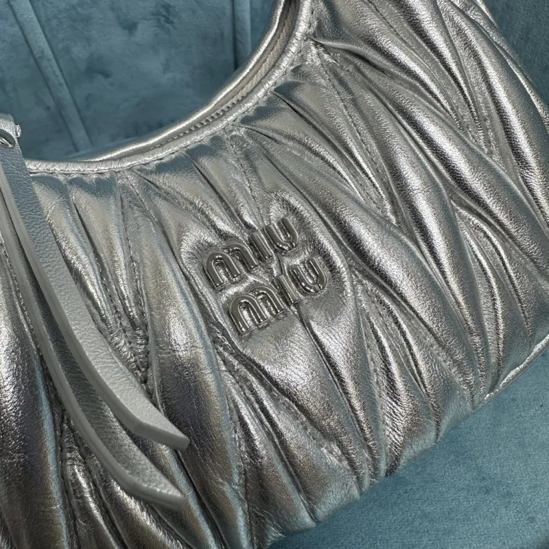 MIU MIU Silver Mini Top Handle Crossbody Bag 373 - Image 4